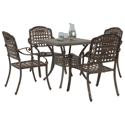 Set di Tavolo da Giardino 3 pcs Bronzo Alluminio pressofuso