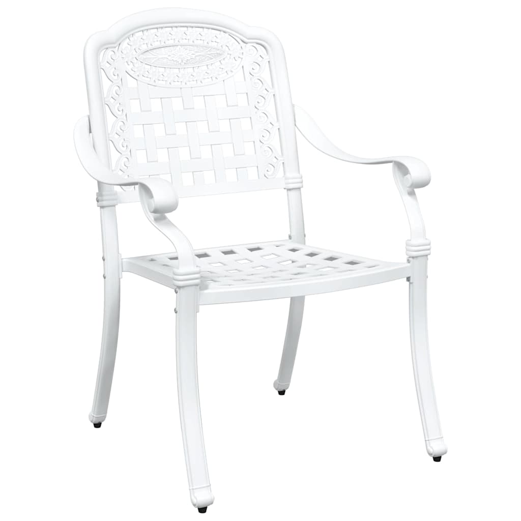Set di Tavolo da Giardino 5 pcs Bianco Alluminio pressofuso