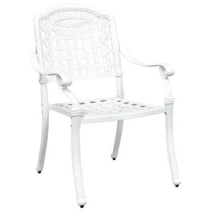 Set di Tavolo da Giardino 5 pcs Bianco Alluminio pressofuso