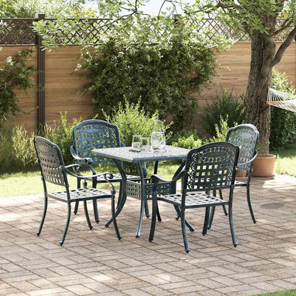 Set di Tavolo da Giardino 5 pcs Verde Alluminio pressofuso