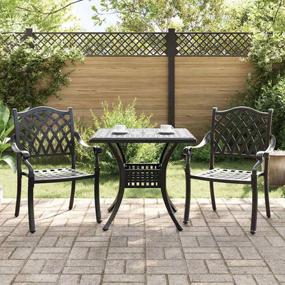 Set di Tavolo da Giardino 3 pcs Nero Alluminio pressofuso