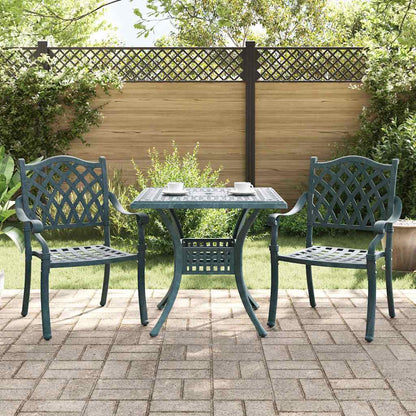Set di Tavolo da Giardino 3 pcs Verde Alluminio pressofuso