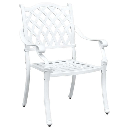 Set di Tavolo da Giardino 5 pcs Bianco Alluminio pressofuso
