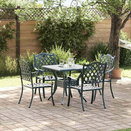 Set di Tavolo da Giardino 5 pcs Verde Alluminio pressofuso