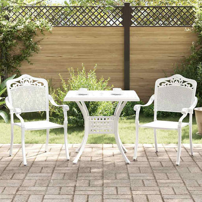 Set di Tavolo da Giardino 3 pcs Bianco Alluminio pressofuso
