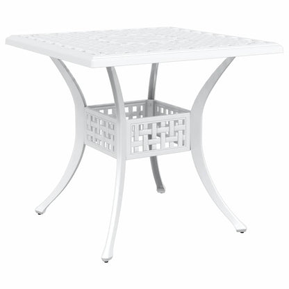 Set di Tavolo da Giardino 3 pcs Bianco Alluminio pressofuso