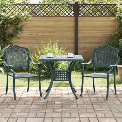 Set di Tavolo da Giardino 3 pcs Verde Alluminio pressofuso