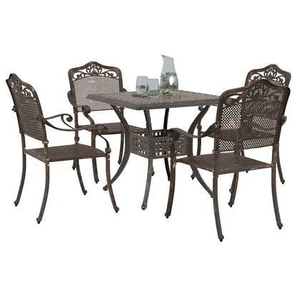 Set di Tavolo da Giardino 5 pcs Bronzo Alluminio pressofuso