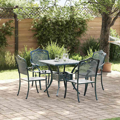 Set di Tavolo da Giardino 5 pcs Verde Alluminio pressofuso