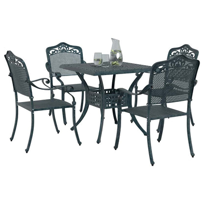 Set di Tavolo da Giardino 5 pcs Verde Alluminio pressofuso