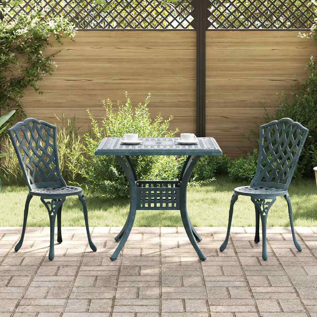 Set di Tavolo da Giardino 3 pcs Verde Alluminio pressofuso