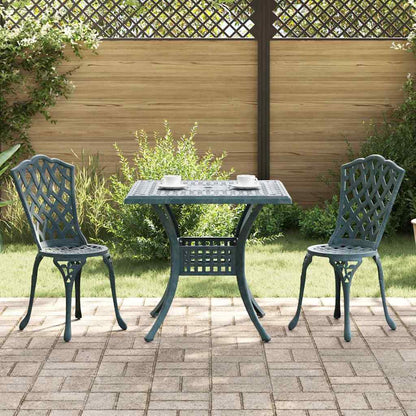 Set di Tavolo da Giardino 3 pcs Verde Alluminio pressofuso