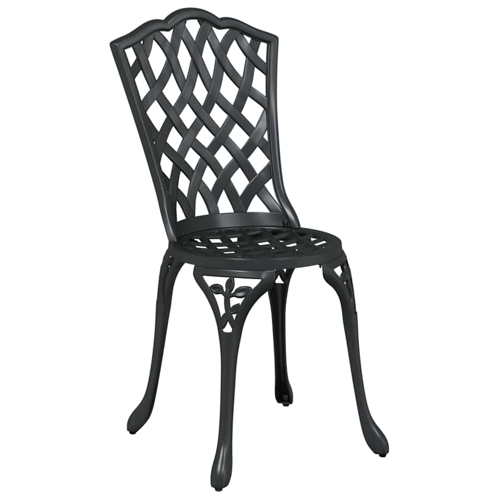 Set di Tavolo da Giardino 5 pcs Nero Alluminio pressofuso