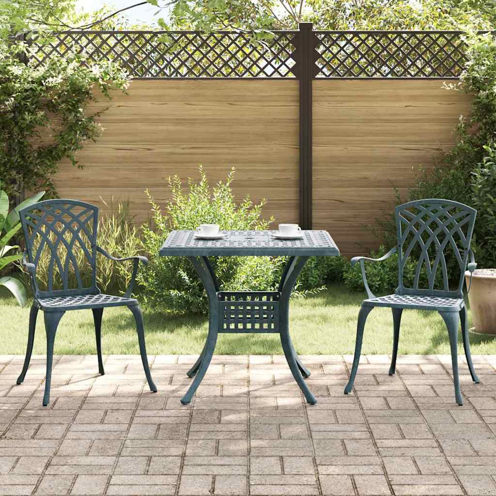 Set di Tavolo da Giardino 3 pcs Verde Alluminio pressofuso