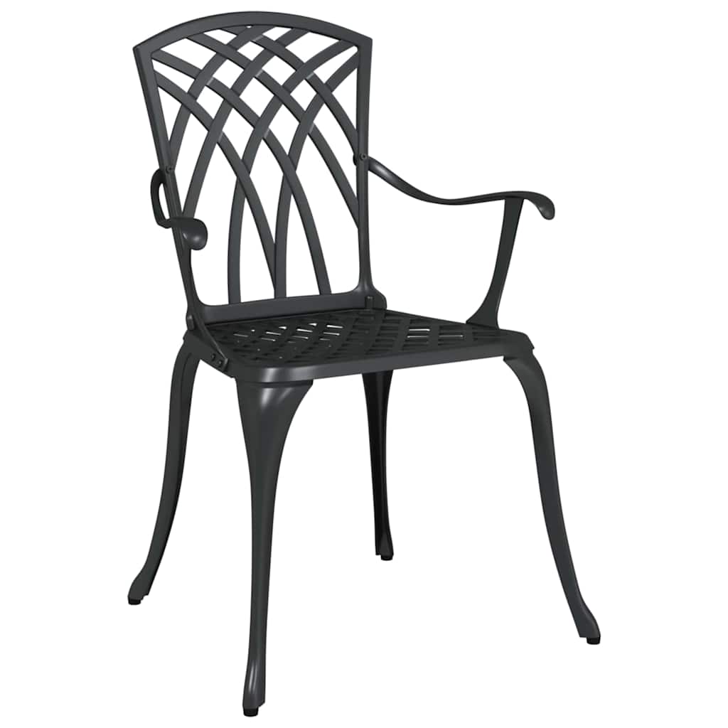 Set di Tavolo da Giardino 5 pcs Nero Alluminio pressofuso