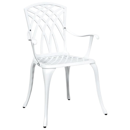 Set di Tavolo da Giardino 5 pcs Bianco Alluminio pressofuso