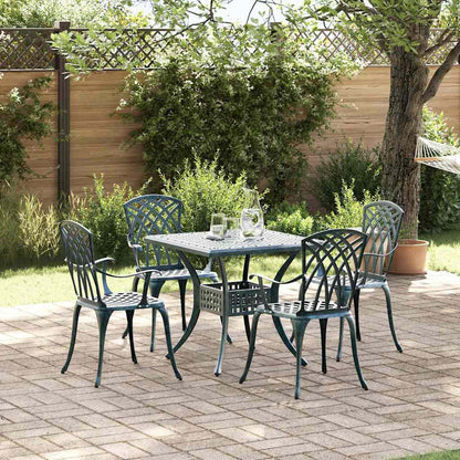 Set di Tavolo da Giardino 5 pcs Verde Alluminio pressofuso