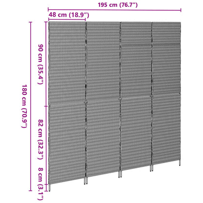 Divider per stanze Grigio 195 x 180 cm polyrattan