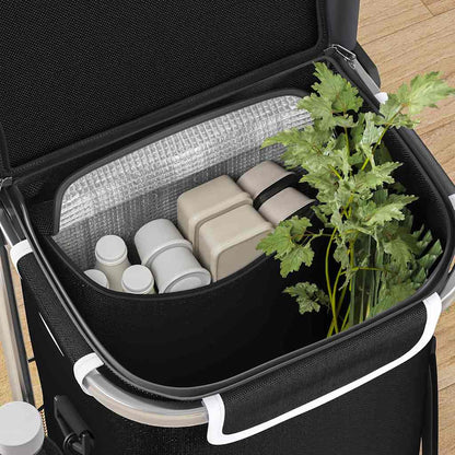 Carrello della spesa Nero 36,5 x 46,5 x 100,5 cm Tessuto Oxford