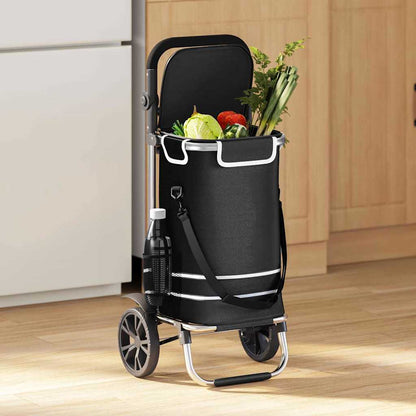 Carrello della spesa Nero 36,5 x 46,5 x 100,5 cm Tessuto Oxford