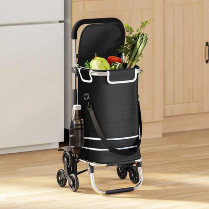 Carrello della spesa Nero 47 x 39 x 100,5 cm Tessuto Oxford
