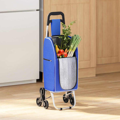 Carrello della spesa Blu 39,5 x 33 x 93 cm Tessuto Oxford