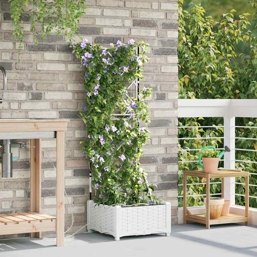 Vaso da giardino Bianco 40 x 40 x 126 cm Plastica