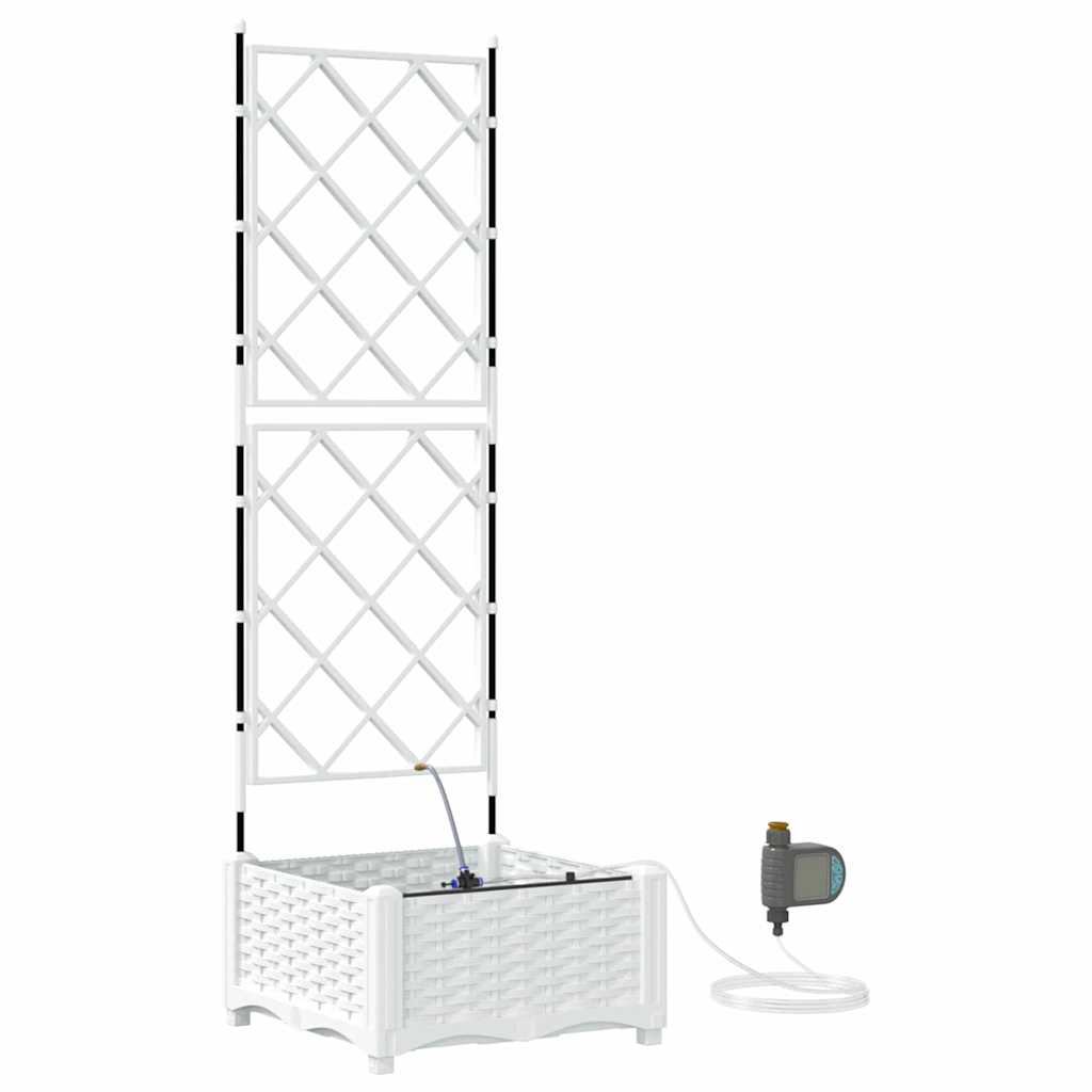 Vaso da giardino Bianco 40 x 40 x 126 cm Plastica