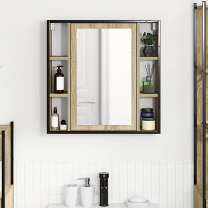 Mobiletto per specchio con porta Rovere Sonoma 60 x 16 x 60 cm