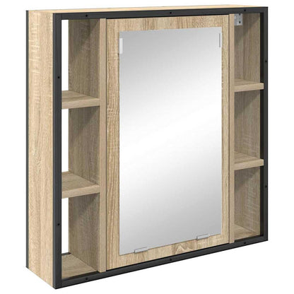 Mobiletto per specchio con porta Rovere Sonoma 60 x 16 x 60 cm
