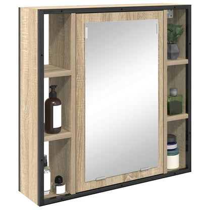 Mobiletto per specchio con porta Rovere Sonoma 60 x 16 x 60 cm