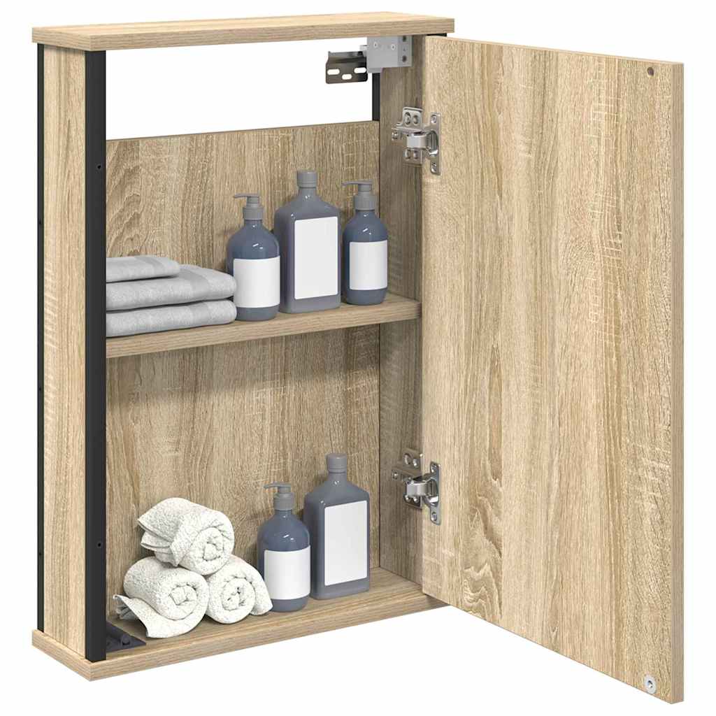 Mobiletto per specchio con porta Rovere Sonoma 42 x 12 x 60 cm