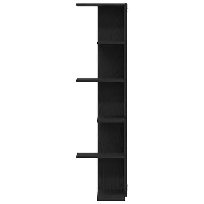 Mensola Angolare da Parete Rovere Nero 36.5 x 36.5 x 140 cm