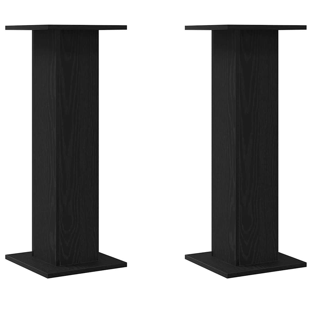 Supporti per Altoparlanti 2 pcs Rovere Nero 30 x 30 x 80 cm