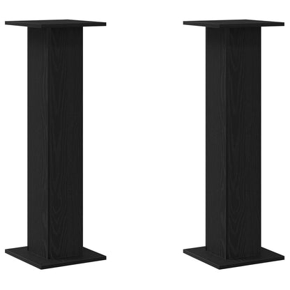 Supporti per Altoparlanti 2 pcs Rovere Nero 30 x 30 x 95 cm