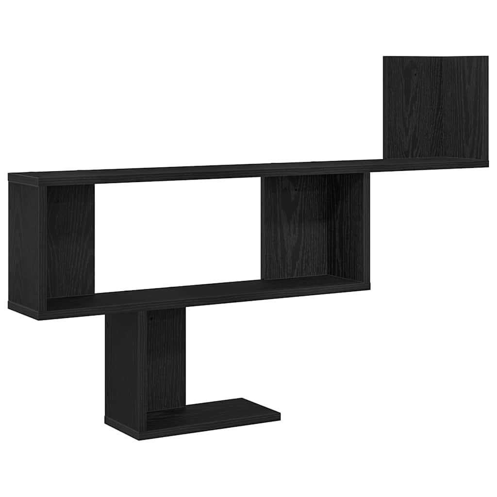 Scaffale a Parete Rovere Nero 100x15x70 cm in Truciolato