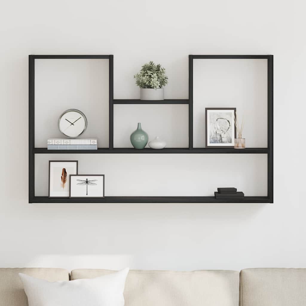 Mensola a Muro Rovere Nero 99x15x60 cm in Truciolato