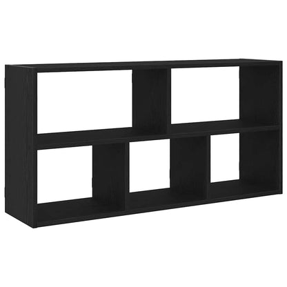 Scaffale a Parete Rovere Nero 100x25x50 cm in Truciolato