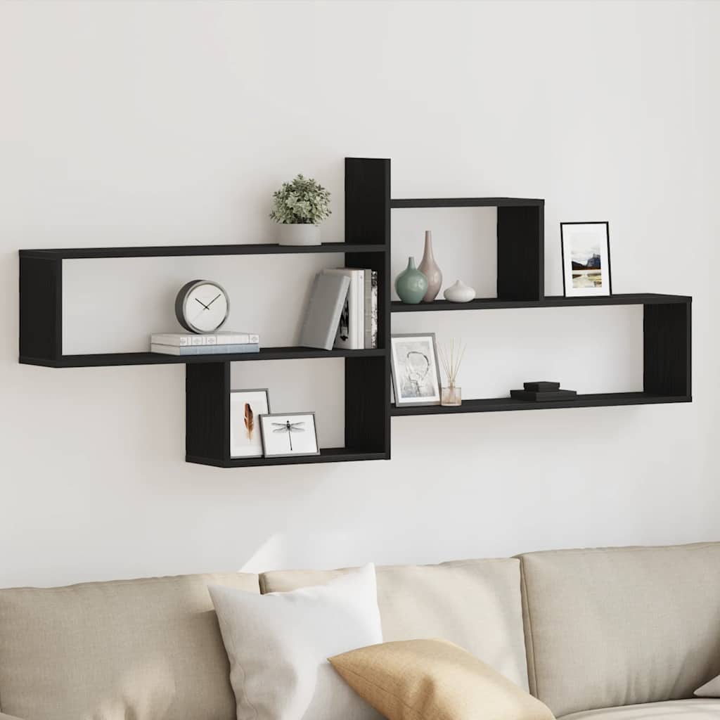 Mensola a Parete Rovere Nero 167,5x18x68 cm in Truciolato