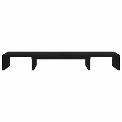 Supporto per Monitor Regolabile Rovere Nero 80x24x10,5 cm