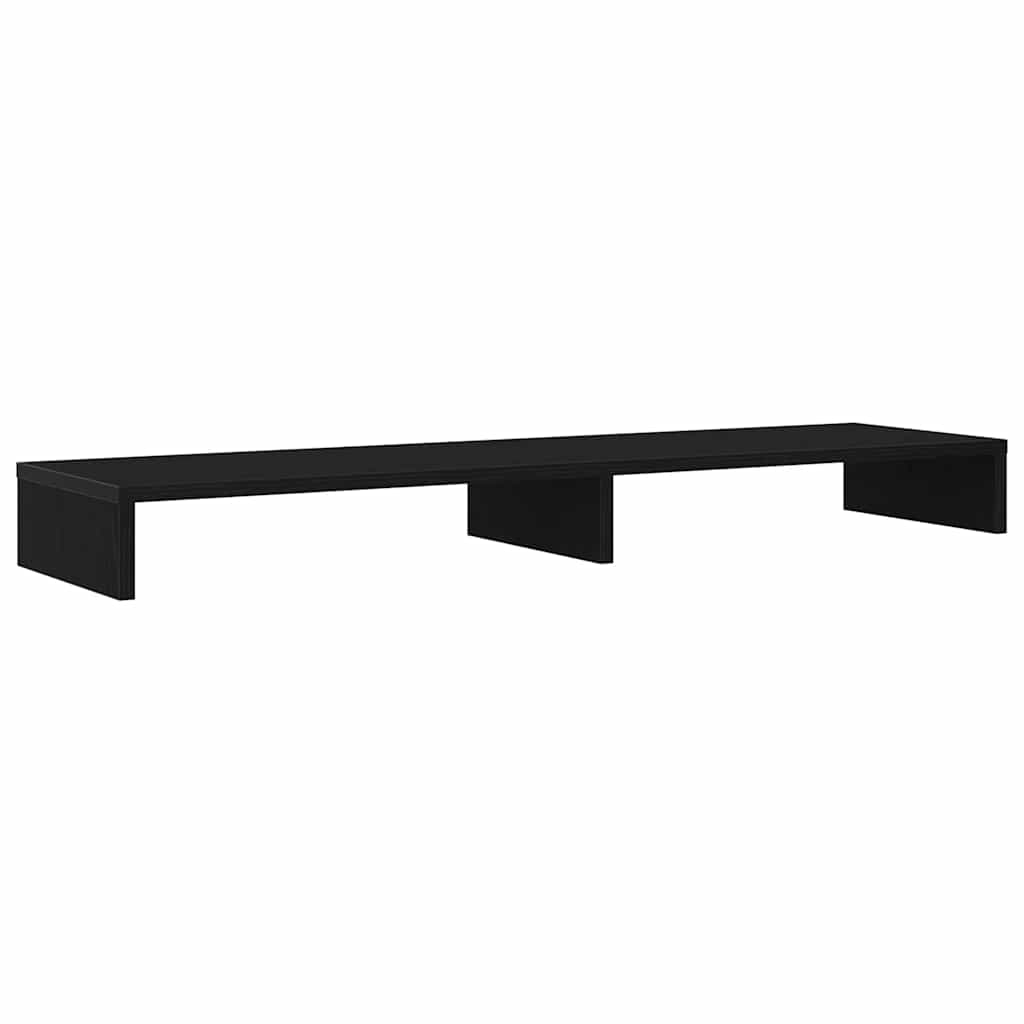 Supporto per Monitor Rovere Nero 100x27x10cm in Legno di Pino