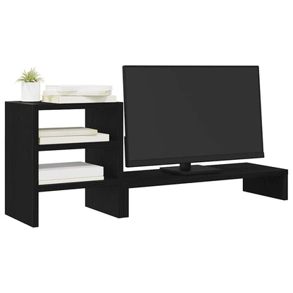 Supporto Monitor con Organizzatore Rovere Nero in Truciolato