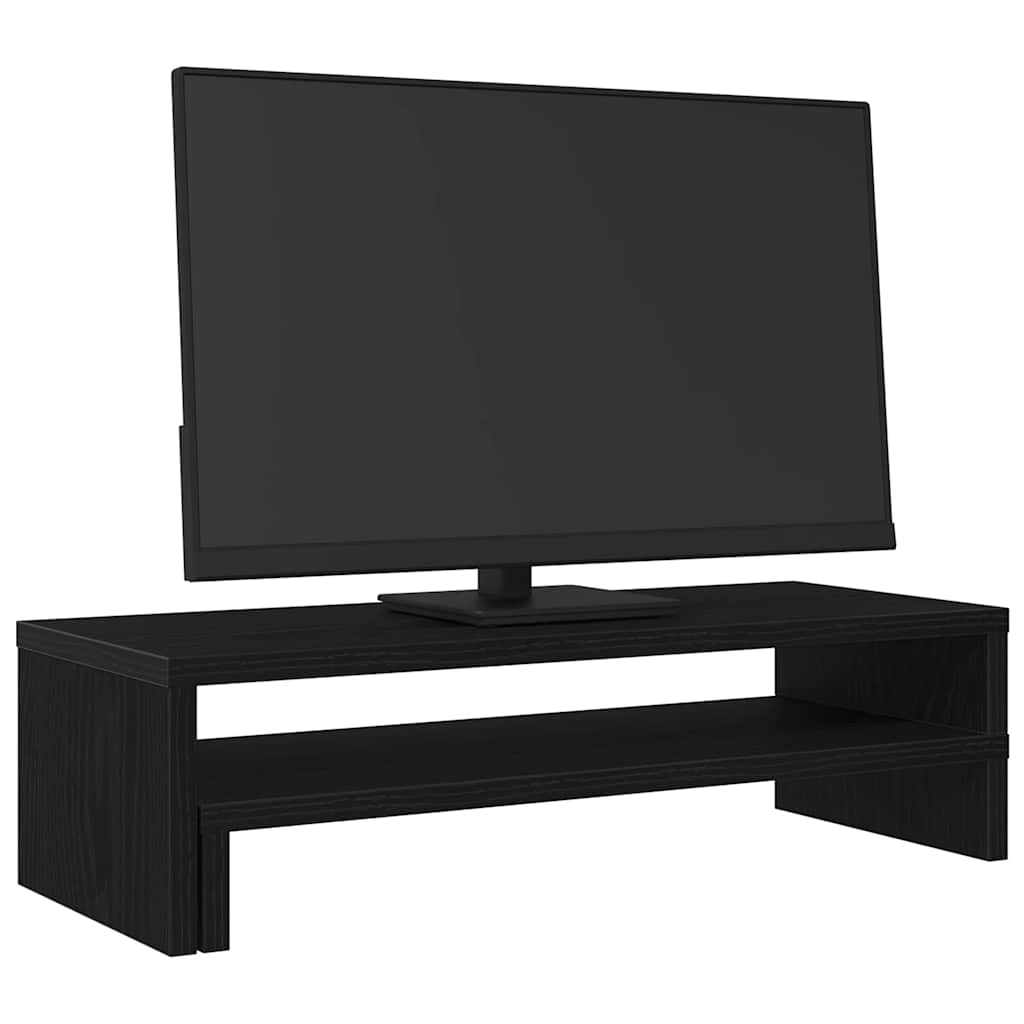 Supporto per Monitor Rovere Nero 54x22x15 cm in Truciolato