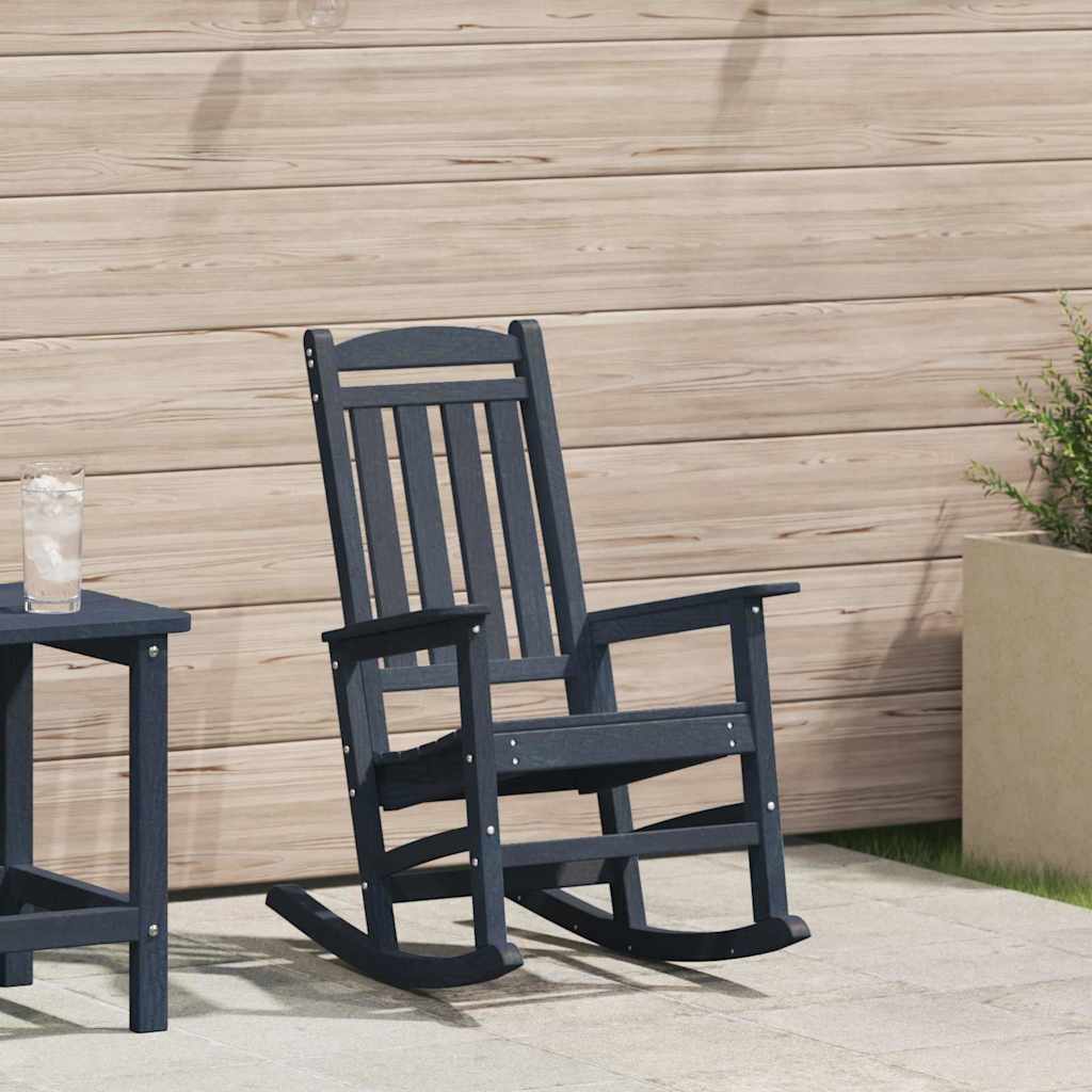 Sedia a dondolo da giardino Blu navy 92 x 70 x 108cm HDPE