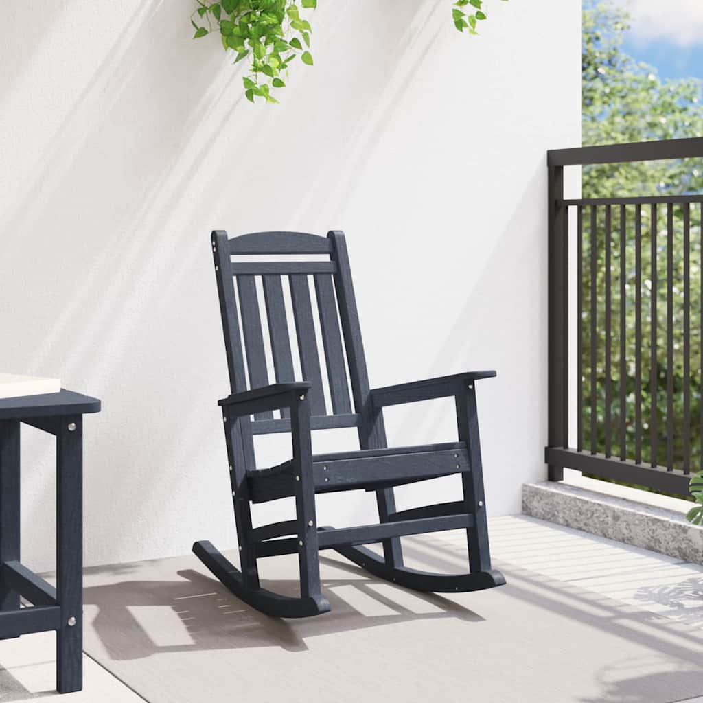 Sedia a dondolo da giardino Blu navy 92 x 70 x 108cm HDPE