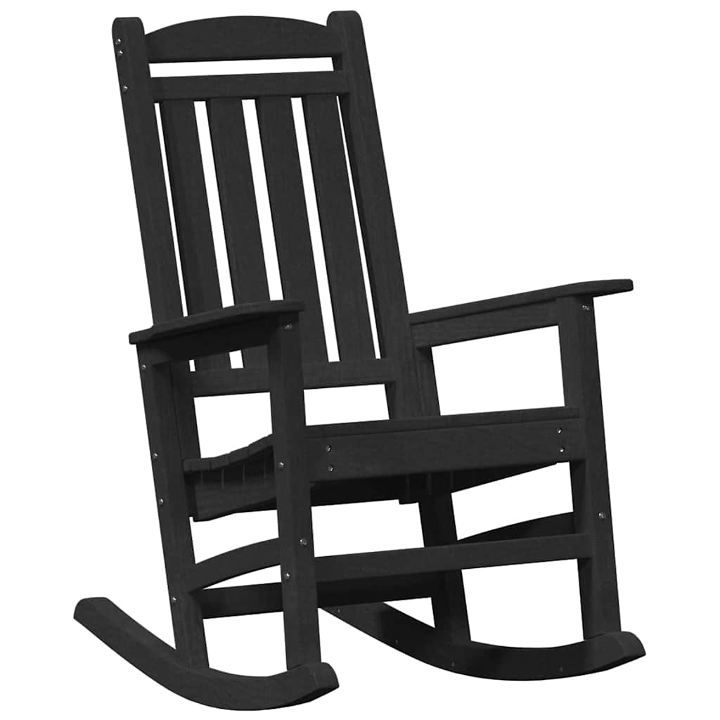 Sedia a dondolo da giardino Nero 92 x 70 x 108cm HDPE