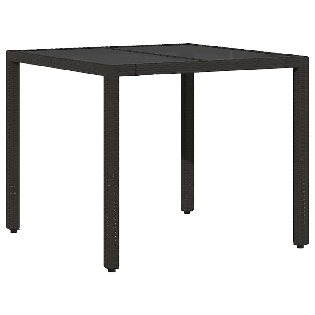 Set da Pranzo per Giardino 5 pcs Nero polyrattan