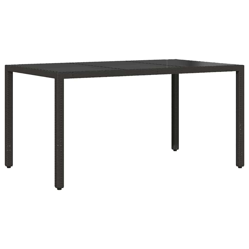 Set da Pranzo per Giardino 5 pcs Nero polyrattan