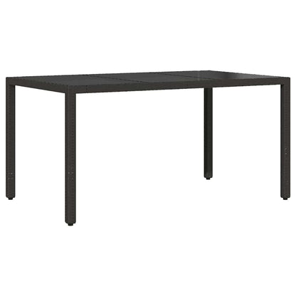 Set da Pranzo per Giardino 5 pcs Nero polyrattan