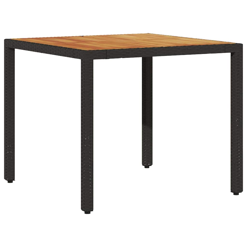 Set da Pranzo per Giardino 5 pcs Nero polyrattan